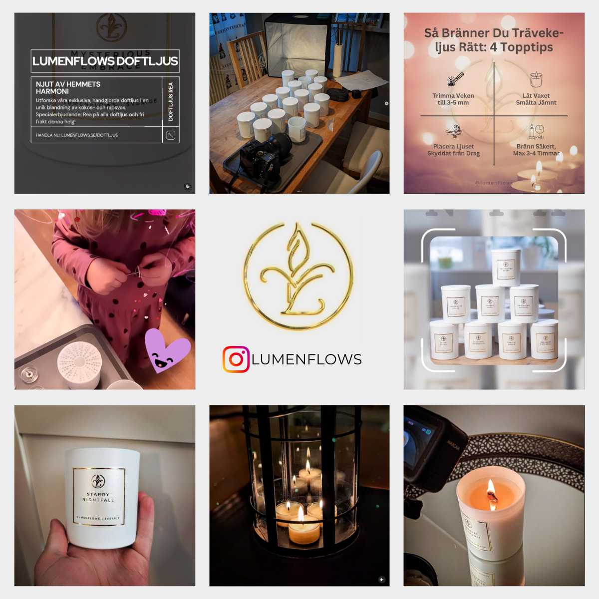 Instagram Collage of Scented Candles