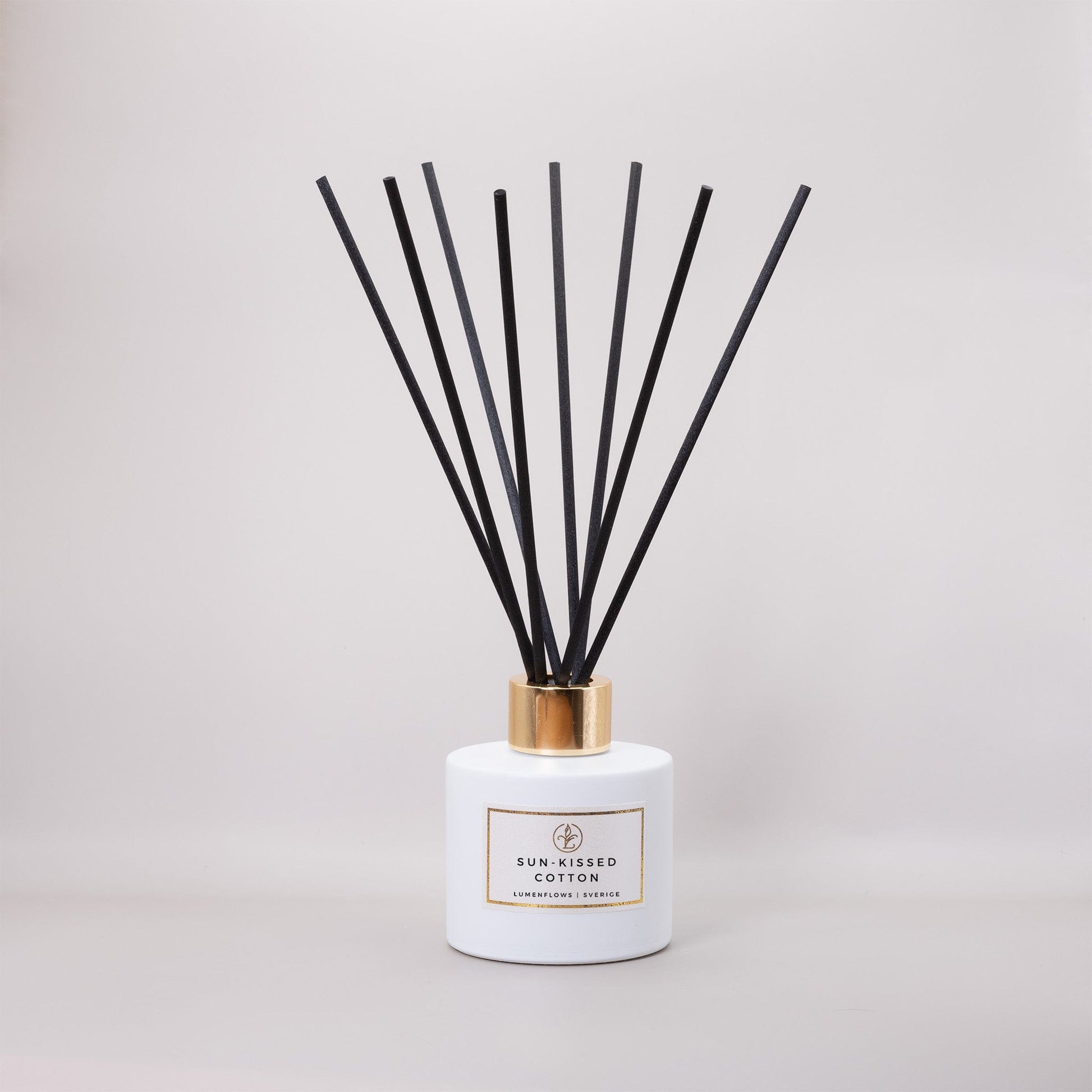 Reed Diffuser | Sun-Kissed Cotton Gold Black - LumenFlows